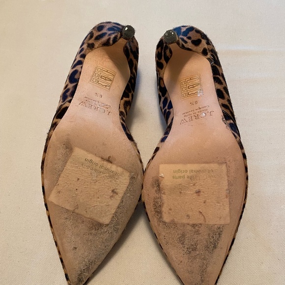 J. Crew Colette Calf Hair Leopard d’Orsay Heel 6.5 Made in Italy - Picture 4 of 6